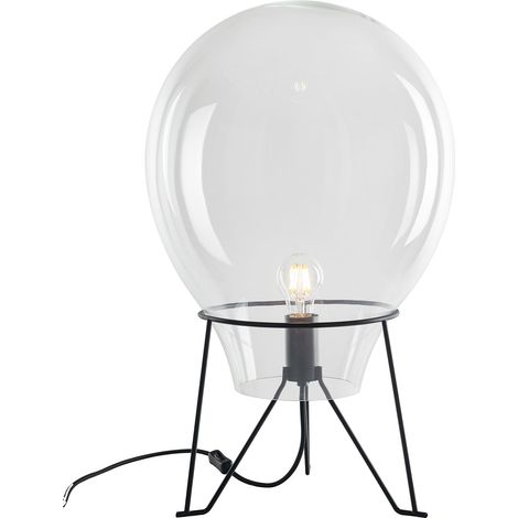 "Lume AZUMA in vetro trasparente con struttura in metallo nero 52 cm." (1/3)