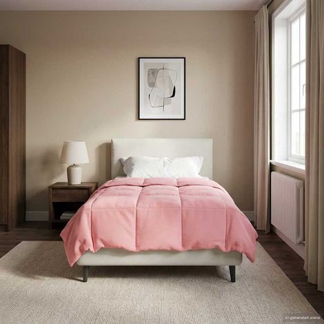 Winterbettdecke Gepolstert Rosa 135 x 200 cm Mikrofaser