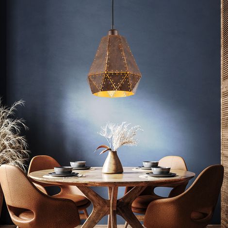 Lampada a sospensione lampada a sospensione retrò soggiorno lampada da tavolo da pranzo industriale ruggine chiaro, acciaio, 1x E27, DxH 21,5 x 140 cm