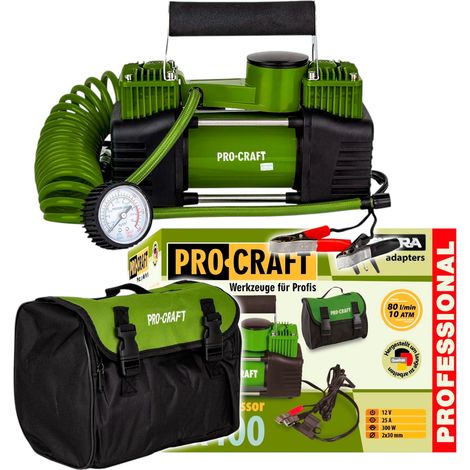 Procraft LK400 Luftkompressor 10 bar mit 12 V Anschluss + Tasche