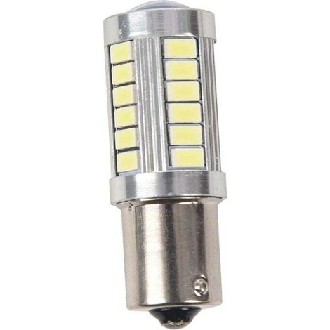 BA15S 12V Blanc LED Veilleuse Ampoule de Voiture 1156 P21W Argent 33-LED (1/4)