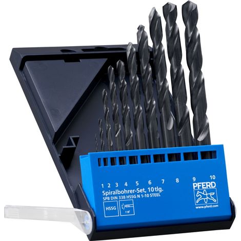 PFERD TOOLS Spiralbohrer-Set 10-tlg. STEEL HSSG N DIN 338 universal (1/5)