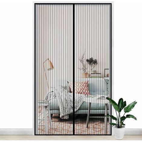 BUNTHAUS 120x210CM Porte Moustiquaire Magnétique Rideau Maille Anti Moustique Mouche ou Fermeture Automatique Aimant avec Bande Scratch Sans Perçage Arrêter autres Insectes Bestioles pour Porte Fenêtr