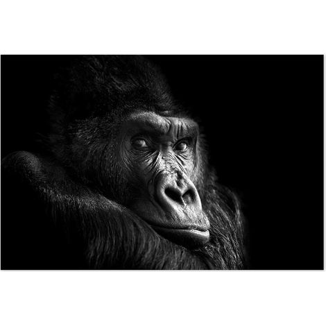 Affiche Gorille en noir et blanc - 60x40cm - made in France (1/5)