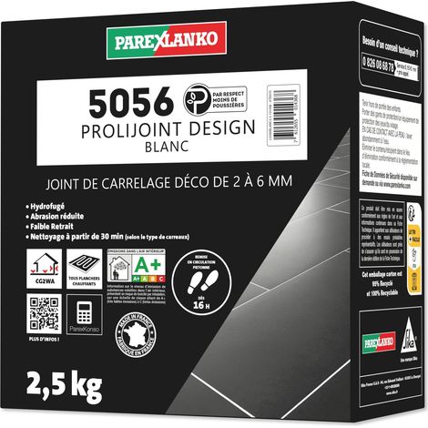 Joint de carrelage 2,5 Kg 5056 Prolijoint Design PAREXLANKO Blanc