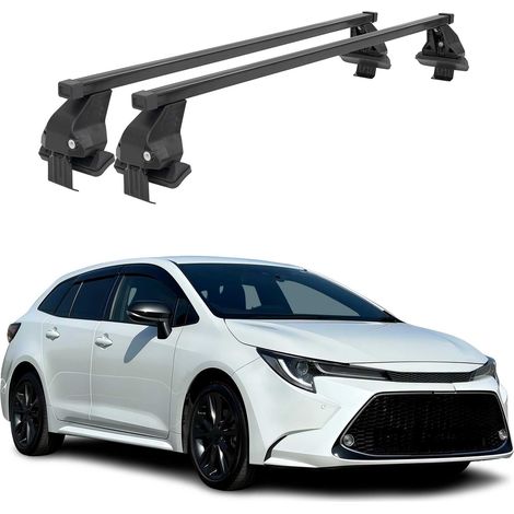 OMAC Dachträger Querträger Stahl für Toyota Corolla Sport 2019-2026 – Abschließbar – City-Crash-getestet – DIN 75302:2019 – ISO/PAS 11154:2006 – Max. 50 kg Schwarz (1/5)