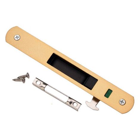 Serrure de porte coulissante - Garnitures de quincaillerie de verrouillage simple de fenêtre de porte coulissante en acier inoxydable de ménage（or）