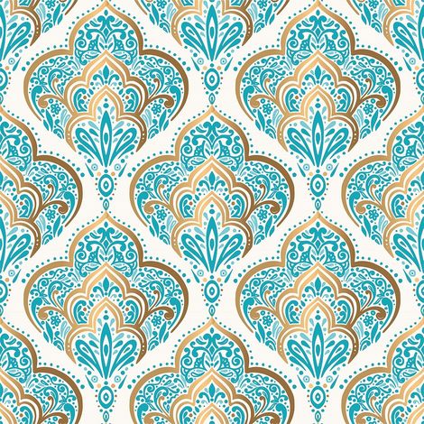 Tela decorativa para exteriores Oxford - Estampado azul oriental I DR242 (1/5)
