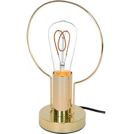 Lampe à poser design en métal doré Compatible ampoule LED E27 (1/3)