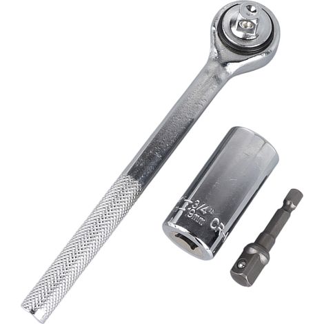 Clé à cliquet universelle 7-19mm, douille CVS haute résistance, outil portatif pour réparation auto et maison (1/5)