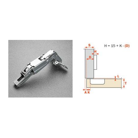 SALICE CERNIERA P/MOBILI C2AFA99 COLLO 0 165 GRADI 50 PZ