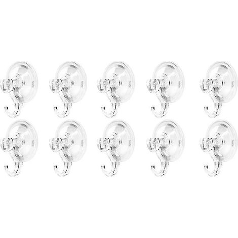 Lot de 10 crochets à ventouse transparents, réutilisables et ultra-résistants, pour serviettes de table, de cuisine ou de salle de bain. (1/5)