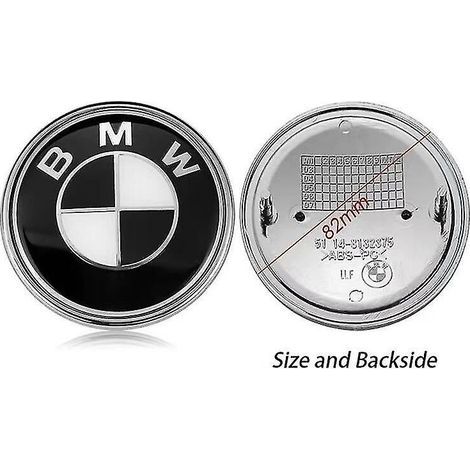 Emblème de capot BMW 82mm – Résine ABS et aluminium – Imperméable et antirouille – Compatible séries X3, X5, 3, 4, 5, 6, 7, 8 - Blanc82mm4