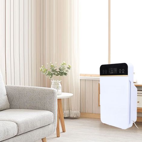 Purificatore d'aria HD con touchscreen - Filtrazione multistadio per polline, PM2.5 e odori con timer e modalità silenziosa a 45 dB - Adatto per ambienti da 15 a 32 m² - Materiale ABS - Unità + teleco (1/4)