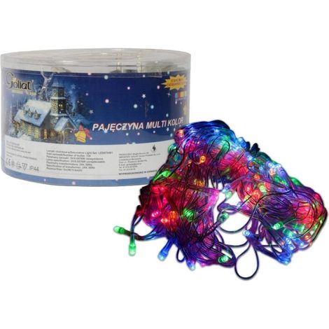 Cortina de luces multicolor con diseño de telaraña, 120 LED, 3 m x 0,6 m, alimentada por la red eléctrica. (1/4)