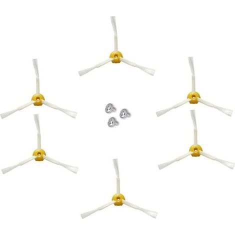 Spazzola laterale per iRobot Roomba serie 500 600 700 (gialla, 6 spazzole laterali a 3 bracci) (1/5)