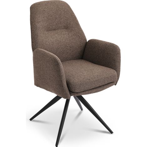 Bon Furni Chaise 360° Pivotante Tissu Effet Lin , Lot de 1