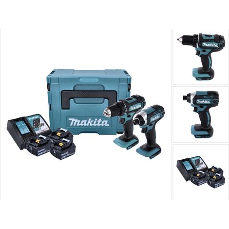 Makita DLX 2127 J1 Akku Combo Kit DDF 482 Z Akku Bohrschrauber + DTD 152 Akku Schlagschrauber + 3x Akku 3,0 Ah + Ladegerät + Makpac (1/5)