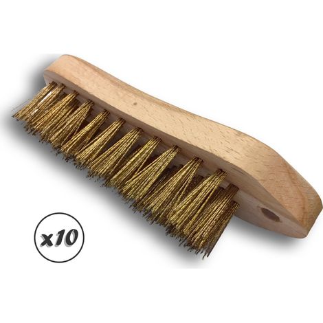 Brosse à main métallique Type violon Différents matériaux - Lot de 10 - Acier souple