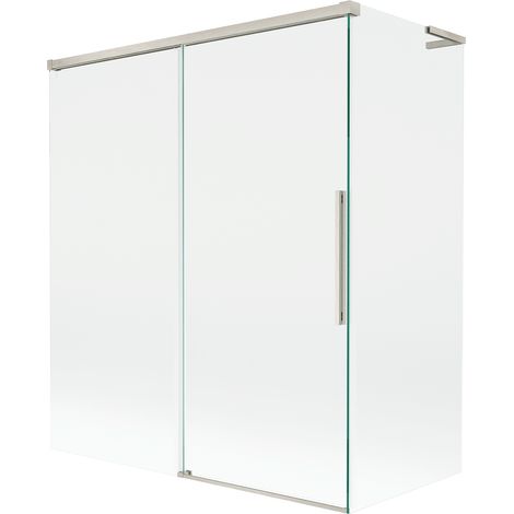 Mexen Rox L parav谩n de ducha corredero de 2 puertas 140 + 70 x 150 cm, transparente, n铆quel cepillado - 8C9L-140-070-97-00