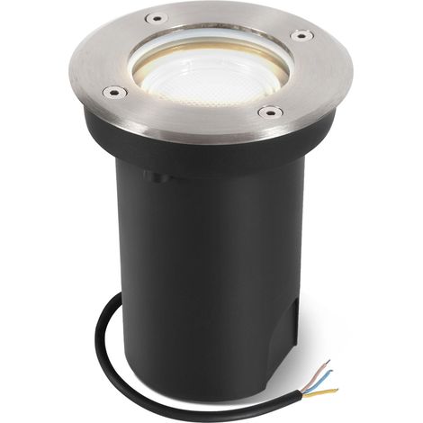 VINGO 1x 3W Luci sotterranee Orientabile lampada LED Bianco neutro - Alloggiamento argento, sotterranea per giardino, illuminazione esterna (1/5)