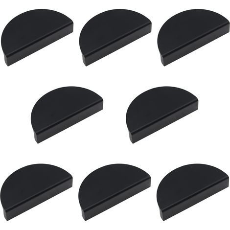 Set of 8 Aluminum Alloy Half Moon Shaped Drawer Pulls - Decorative Door Knobs (Matte Black) Matte Black (1/5)