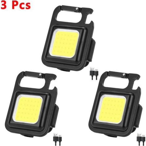 Lampes camping,Mini lampe de poche Portable à LED,porte-clés,lampe de poche,Rechargeable par USB,pour Camping,plein - 3 pcs[F4822]