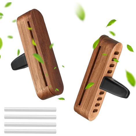 2PCS Diffuseur Voiture pour Huiles Essentielle avec 4 Recharges, Parfum d'Intérieur en Bois, Désodorisant pour Voiture pour une Conduite Agréable et Relaxante (1/5)