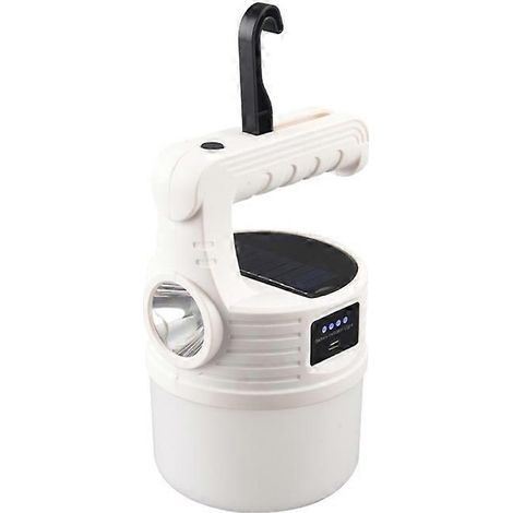 Lampe de tente portable USB rechargeable et solaire, lampe de camping facile à utiliser, neuve