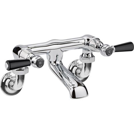 Hudson Reed Black Topaz Wall Mounted Lever Bath Filler Tap - Chrome (1/2)