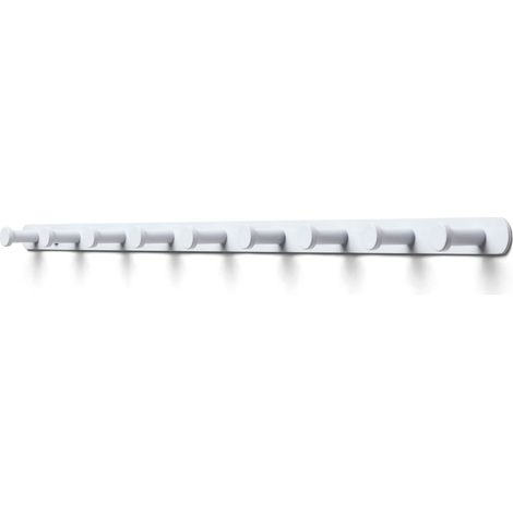 TOJ Living Porte-manteau mural 9 crochets – Patère murale / porte-serviettes – Style industriel & moderne – Acier inoxydable – 62 cm – blanc (1/5)