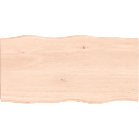 Dessus de table Dessus de bureau Plateau de table bois chêne massif non traité bordure assortie (1/5)