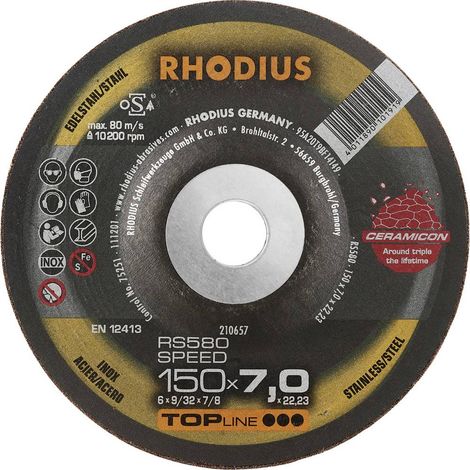 Disco da molatura Rhodius 210657 150 mm diametro 22.23 mm