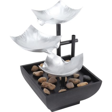 Fontaine D'eau D'intérieur, Fontaine de Table de Relaxation à 3 Niveaux avec Pompe Automatique, Fonction Cascade Décorative pour Chambre à Coucher de Bureau à Domicile (1/5)