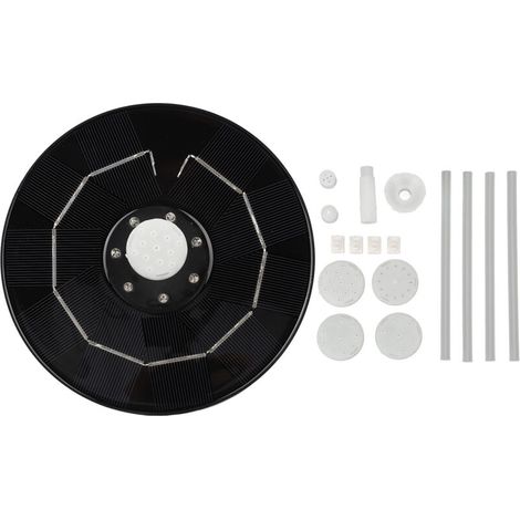 Fontaine à oiseaux solaire 3.5W avec pompe et lumières LED RGB colorées pour bassin, jardin, piscine extérieure ou aquarium
