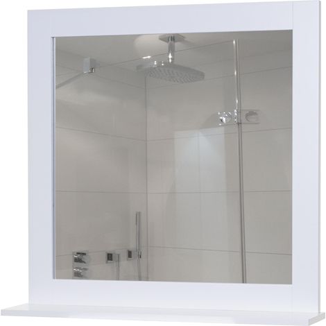 [NON UTILIZZATO] Arredo bagno serie HHG-451 MDF bianco 12x59x58cm specchio a muro