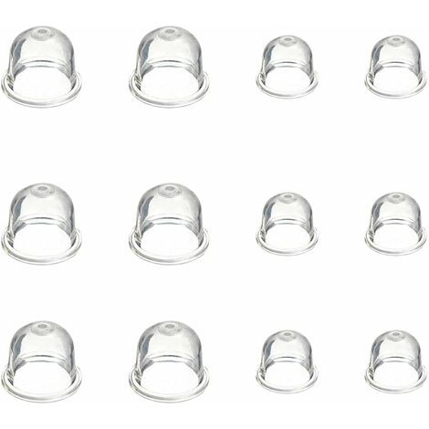 LaBlanc - 12 pompe di adescamento bianche da 19 mm e 22 mm, coppa dell'olio trasparente per carburatore, decespugliatore, sega a gas, soffiatore.