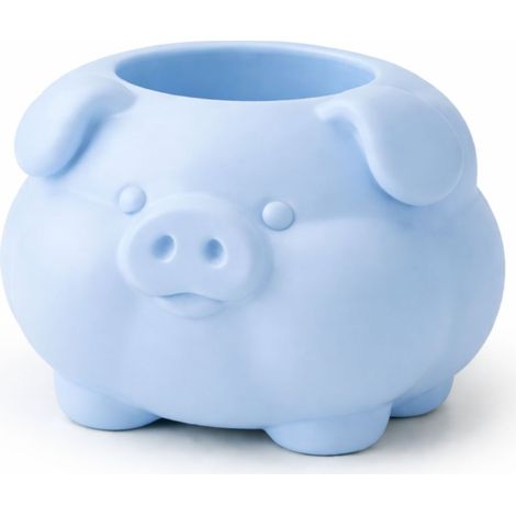 Un recipiente con forma de cerdo azul regordete. (1/3)