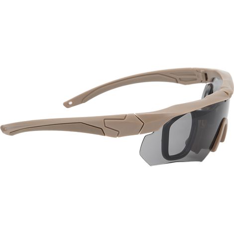 Schießbrille, UV-Schutz, Militärstil, wind- und staubdicht, Halbrahmen, für Damen und Herren, khakifarben. (1/4)