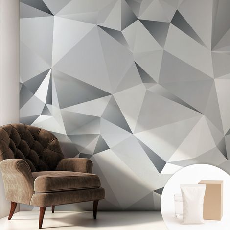 Papier peint intissé décoratif pour salon chambre et cuisine Facile à poser avec colle Géométrie abstraite 250x250 cm (1/5)