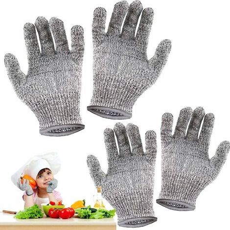 [NEVER USED] Pack of 2 pairs of cut-resistant gloves for children – Protection Level 5 – Food contact grade (XXS and XS) (1/4)