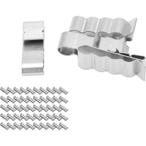 Packung mit 50 Kabelmanagement-Klemmen aus Edelstahl 304 für 4-adrige Kabel, vorgesehen für Photovoltaik-Solarmodule. (1/5)