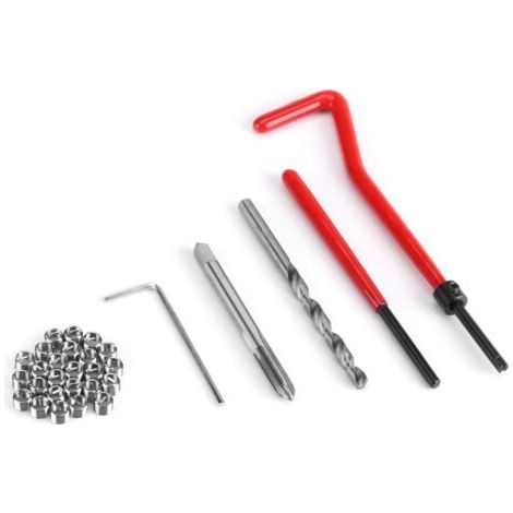 30 pièces M5/M6/M8 Kit d'insertion de réparation de filetage ensemble d'outils à main compatibles pour la réparation de moteur et autres automobiles[M8]