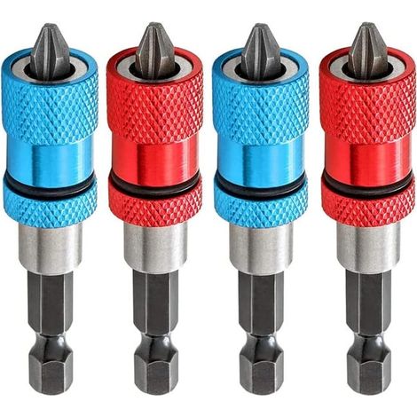 Set di quattro portainserti magnetici, con profondità regolabile. Adatto per cacciaviti per cartongesso con attacco esagonale da 1/4 di pollice. (1/4)
