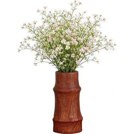 Vase à Fleurs en Bois Décoration Murale esthétique rétro Composition de Table Moderne pour Salon, Étagère, Entrée, Table, Mariage, Home Office, Pièce, Cuisine (1/5)