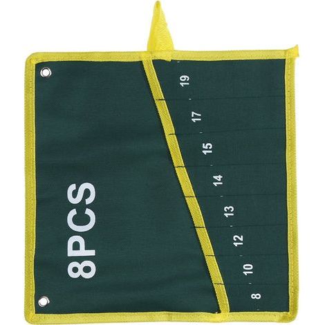 1 Sac de Rangement Vert Toile Résistante 8 Pochettes Rouleau pour Clés à Molette (1/3)