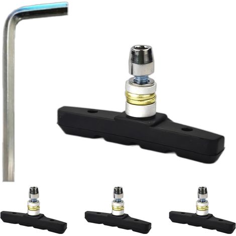 Patin de Frein vélo V-Brake 4PCS 70mm Caoutchouc Durable avec Clé Allen, Plaquette de Frein Avant arrière Compatible Shimano Tektro Avid Sram, Accessoire vélo VTT VTC Ville
