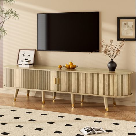 Mueble TV con puertas correderas y almacenaje roble OKMYHOME (1/5)