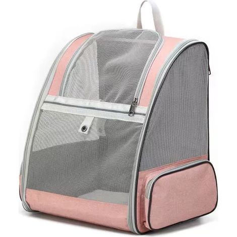 Sac à dos pour animaux de compagnie - Sac de transport pour chiens et chats - Respirant et pliable - Rose (1/5)