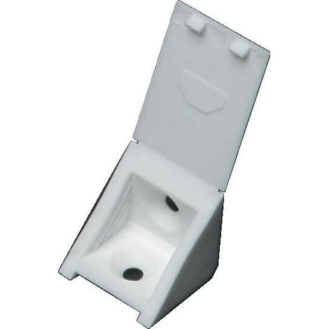 Taquets équerre simple à 2 trous STORO - avec couvercle intégré - 24 x 23 x 23 mm - noir - par 500 - PRUNIER